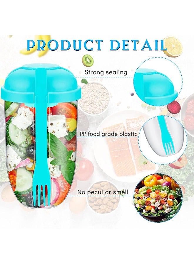HOMESTAR 1pc, Salad Cup, Salad Shaker, Plastic Healthy Salad Container (with Fork), Salad Dressing Rack, Picnic Lunch Breakfast Salad Cup, Kitchen Supplies, Kitchen Gadgets, Back To School Supplies 1000ml - Image 3