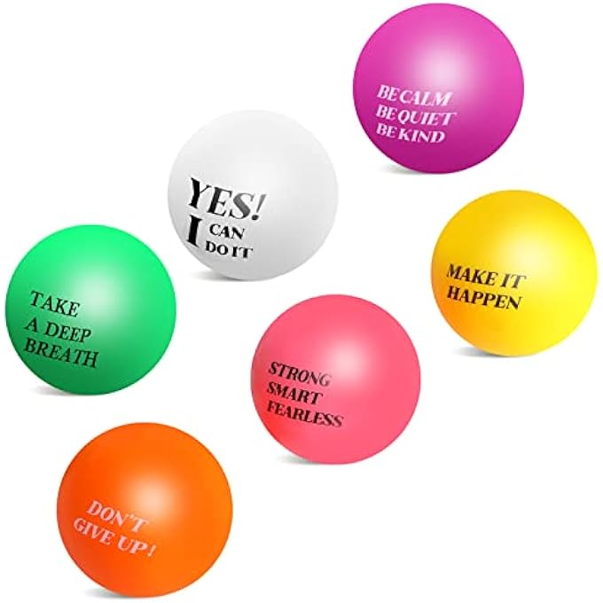 Kasyat 30 Pieces Stress Balls for Adults Bulk 1.5 Inch Motivational Stress Balls Colorful Foam Inspirational Quotes Relief Small Mental Health Toys Appreciation Gift for Motivating Encouraging - Image 2