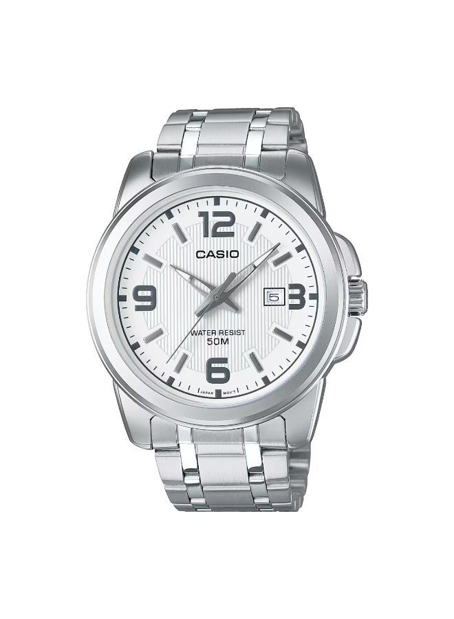 CASIO Men's Stainless Steel Analog Wrist Watch MTP-1314D-7AVDF - 50 mm - Silver