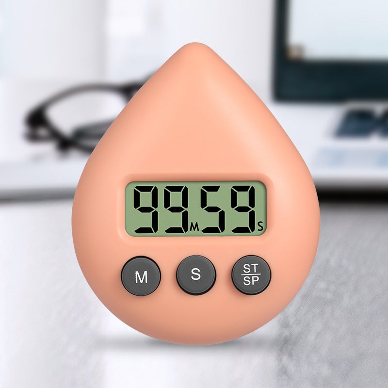 New water drop electronic timer timer reminder student learning Cartoon creative timer(Orange) - Image 1