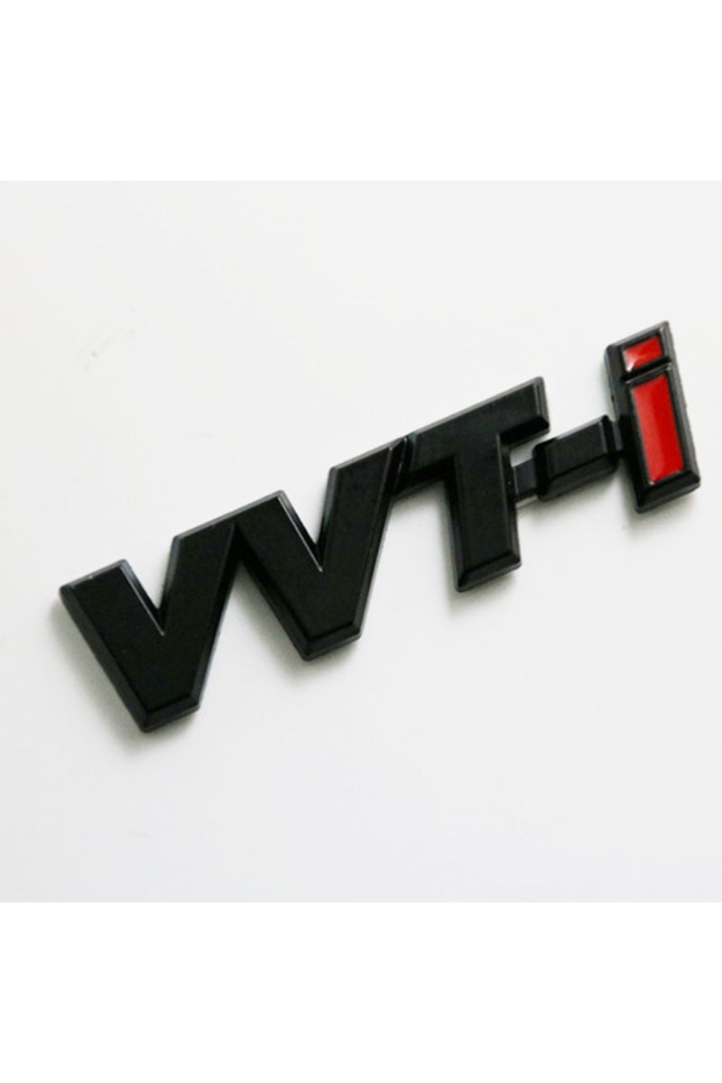 شعار معدني ثلاثي الأبعاد أسود VVTi، حروف شعار السيارة، ملصق شارة رفرف السيارة أو صندوق السيارة، ملحقات