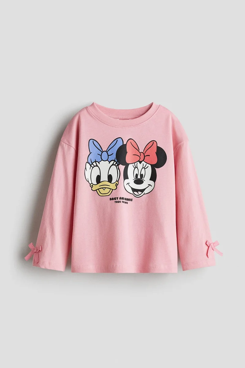 H&M Printed bow-detail top