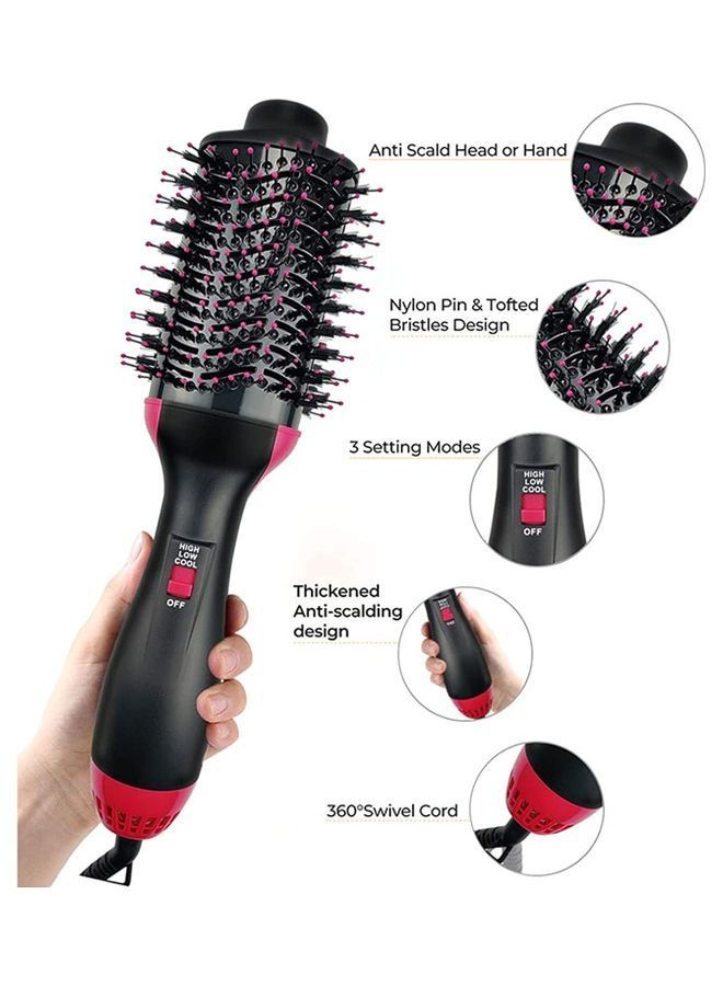 NIBEMINENT Hair Dryer Hot Air Styling Brush Red/Black 34.6 X 7.58 5.53cm - Image 2