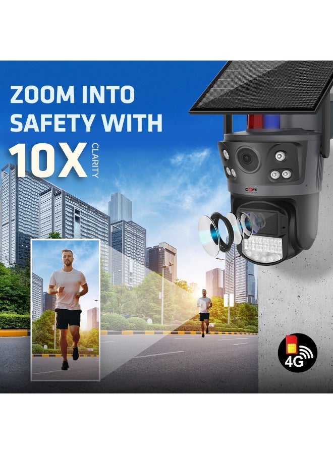 COFE 24x7 Recording 4G Solar Security Camera, Upto 15 Days Backup, 6MP Dual Lens PTZ CCTV Camera, SIM Support, 10X Zoom, AI Detection, Color Night Vision & Two-Way Audio - Image 5