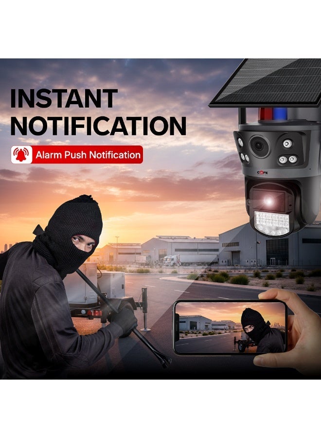 COFE 24x7 Recording 4G Solar Security Camera, Upto 15 Days Backup, 6MP Dual Lens PTZ CCTV Camera, SIM Support, 10X Zoom, AI Detection, Color Night Vision & Two-Way Audio - Image 3