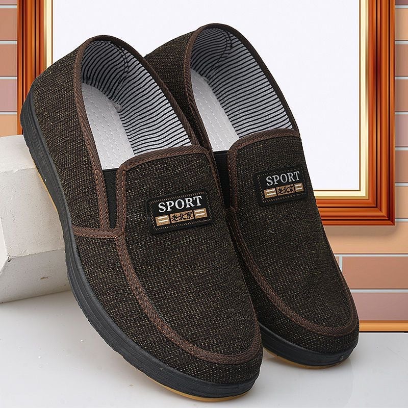 Breathable cloth shoes Beijing beef tendon bottom soft old non-slip lightweight: shoes wear-resistant work shoes canvas shoes comfortable men's board - Image 1