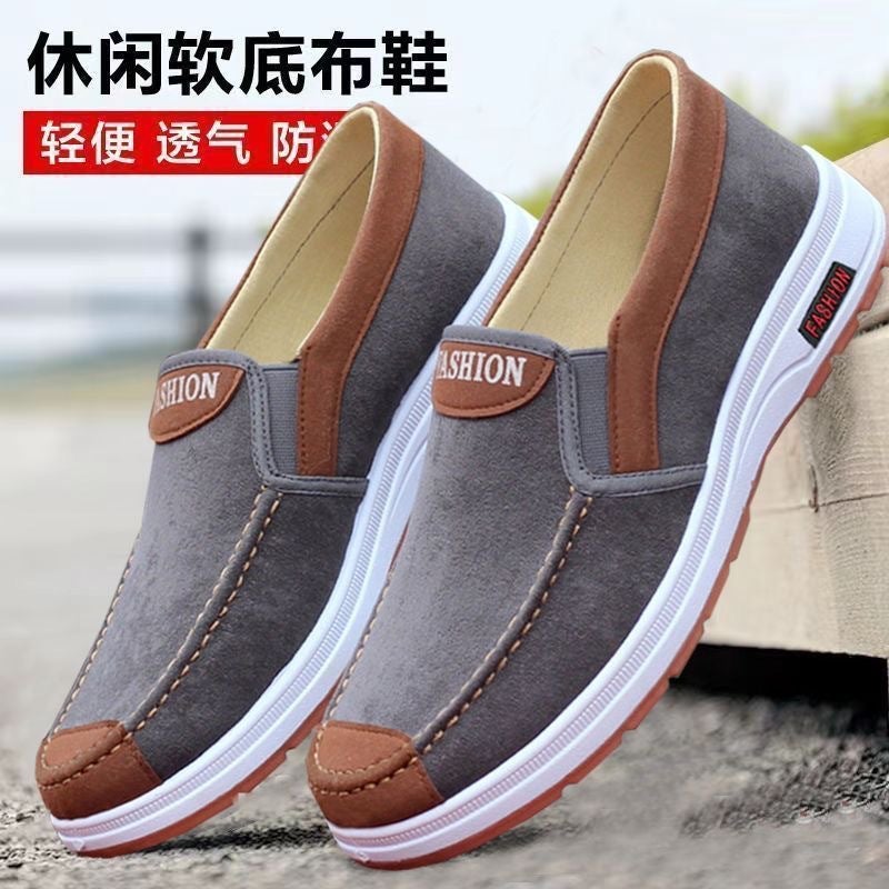 Breathable cloth shoes Beijing beef tendon bottom soft old non-slip lightweight: shoes wear-resistant work shoes canvas shoes comfortable men's board - Image 2
