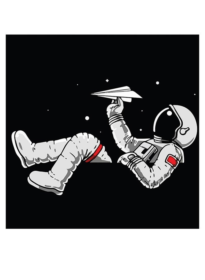 RYN Astronaut Themed Wall Decor Black/White/Red 30x30cm - Image 1
