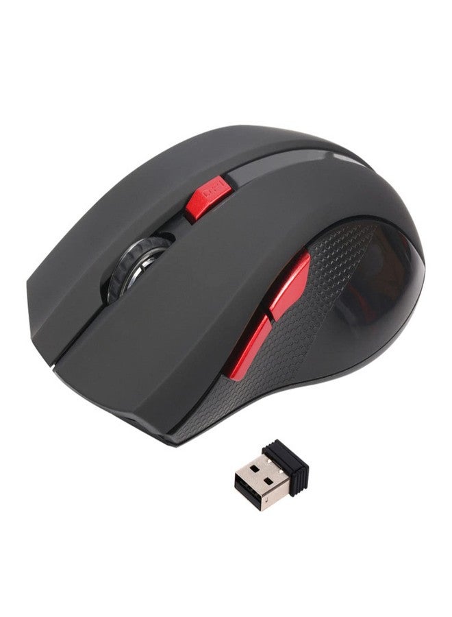ciciglow Mouse, 2.4GHz Ambidextrous Portable Optical Gaming Mouse with 6 Buttons, for PC, Notebook, Laptop & (Black) - Image 1