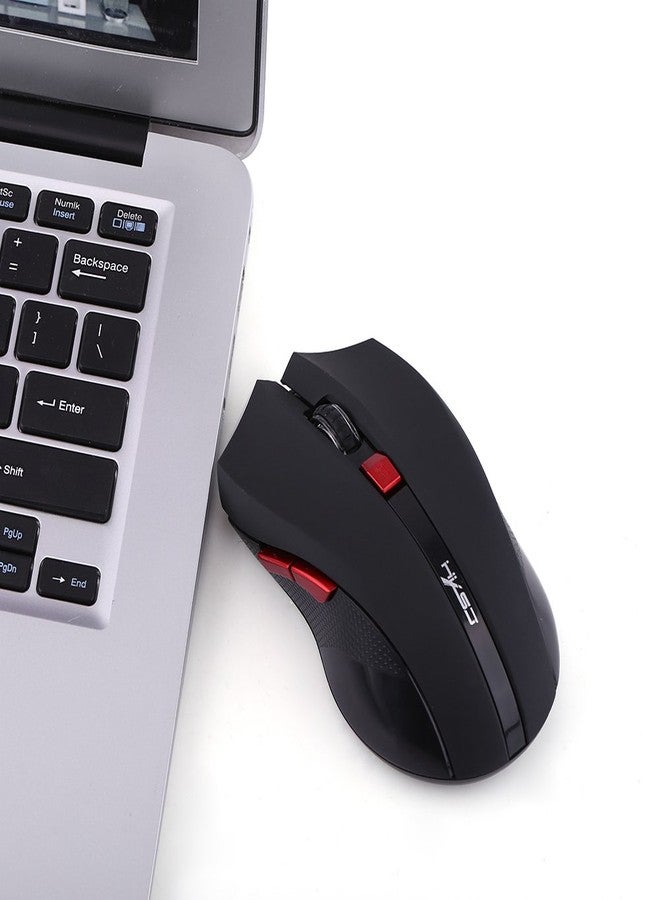 ciciglow Mouse, 2.4GHz Ambidextrous Portable Optical Gaming Mouse with 6 Buttons, for PC, Notebook, Laptop & (Black) - Image 2