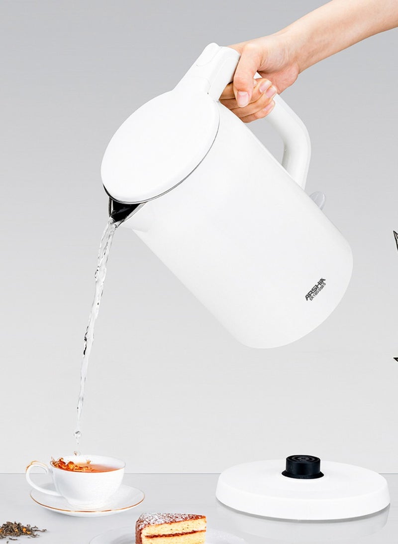 Arshia Electric Kettle – 1.7L Capacity – Double Stainless Steel – White - Image 2
