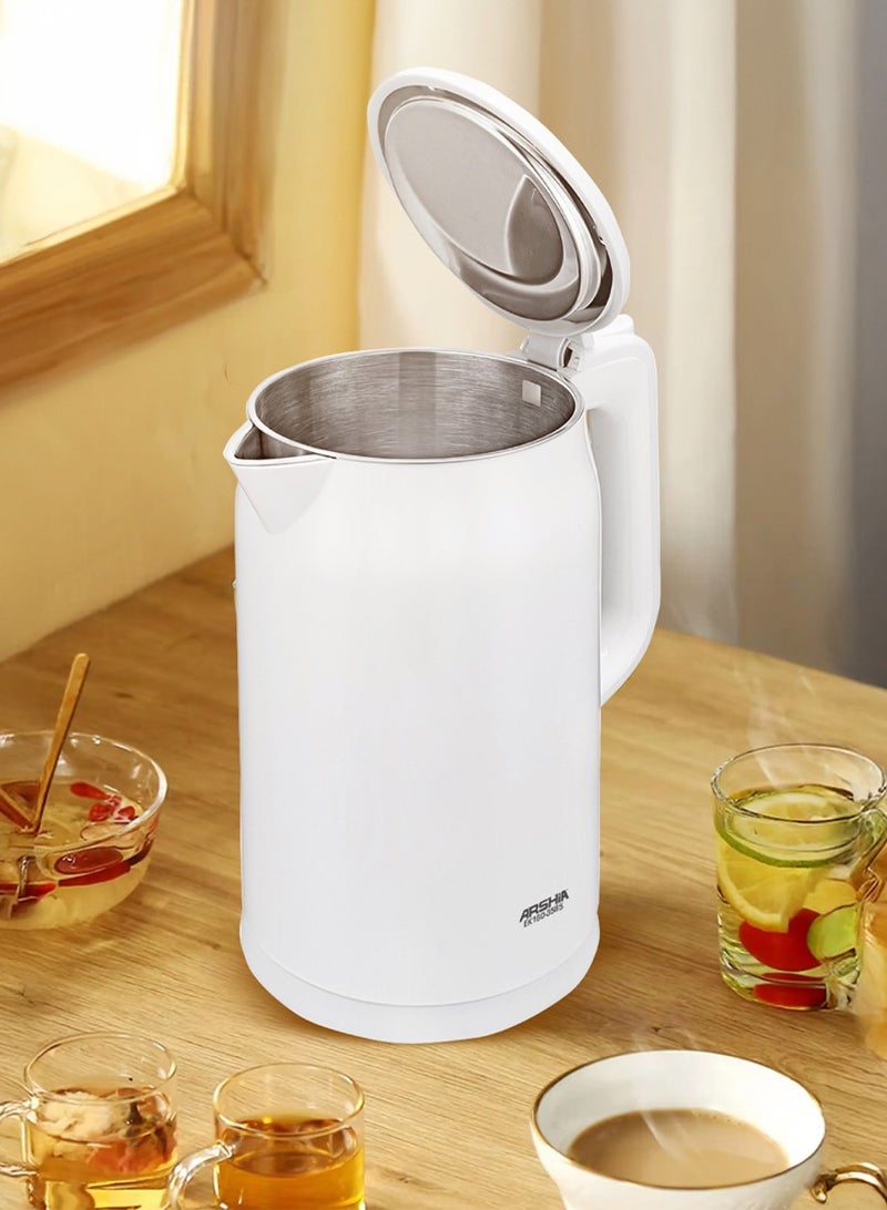 Arshia Electric Kettle – 1.7L Capacity – Double Stainless Steel – White - Image 3