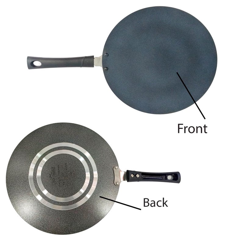Non Stick Roti Pan Chapati Tava Aluminium Concave Tawa Crepe Paratha Dosa Pancake Griddle Skillet (275MM)  - Image 5