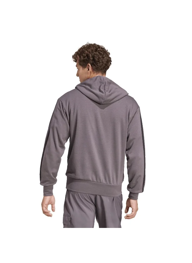 adidas سويت شيرت بغطاء رأس رجالي بثلاث خطوط من French Terry