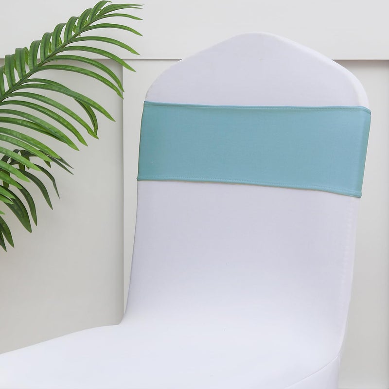 Gankar Baby Blue Chair Sashes 50 Pack  Baby Blue Chair Bows Sashes  Baby Blue Sashes for Chair Covers  Chair Sashes for Wedding  Light Blue Chair Sashes - Image 5