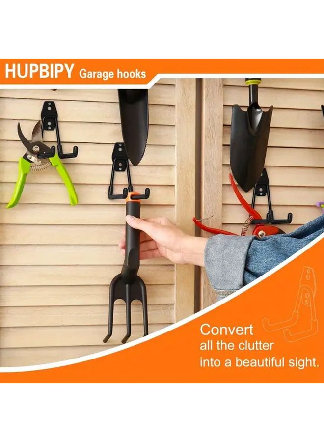 Black Medium U Shaped Heavy Duty Garage Hooks Wall Mounted Storage Tool Organizer - Image 3
