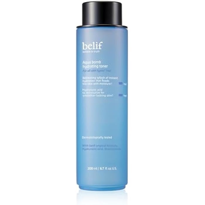 belif Niacinamide Hydrating Toner – Aqua Bomb Lightweight Cooling Toner with Hyaluronic Acid, Soothing and Balancing Formula, Skin Barrier Repair and Radiant Skin, Korean Skincare, 5.07 fl oz - Image 1