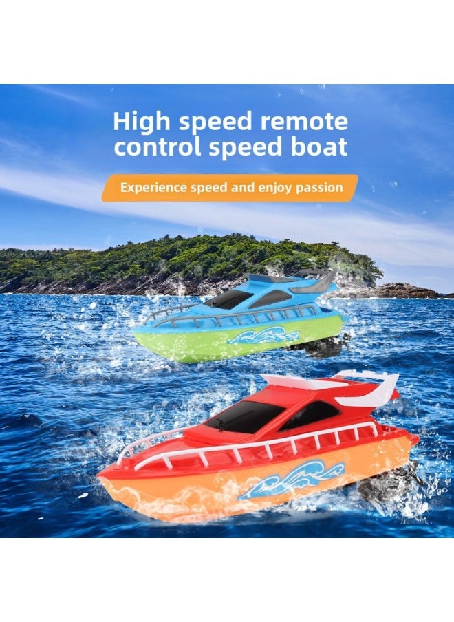 Wireless Remote Control Speedboat Electric Toy High-Speed Racing Boat For Boys Water Play Long Endurance Summer Fun Boat-Color:Remote Control Speedboat [dark Blue] A Box Of 96 Batches  - Image 2