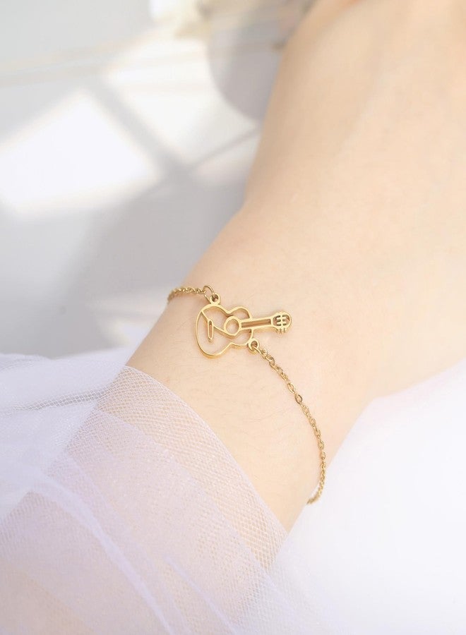 VASSAGO Music Bracelet for Women Men Adjustable Musical Note Bracelet Layered Guitar Bracelet Music Lover Jewelry Gift (gold bracelet) - Image 5