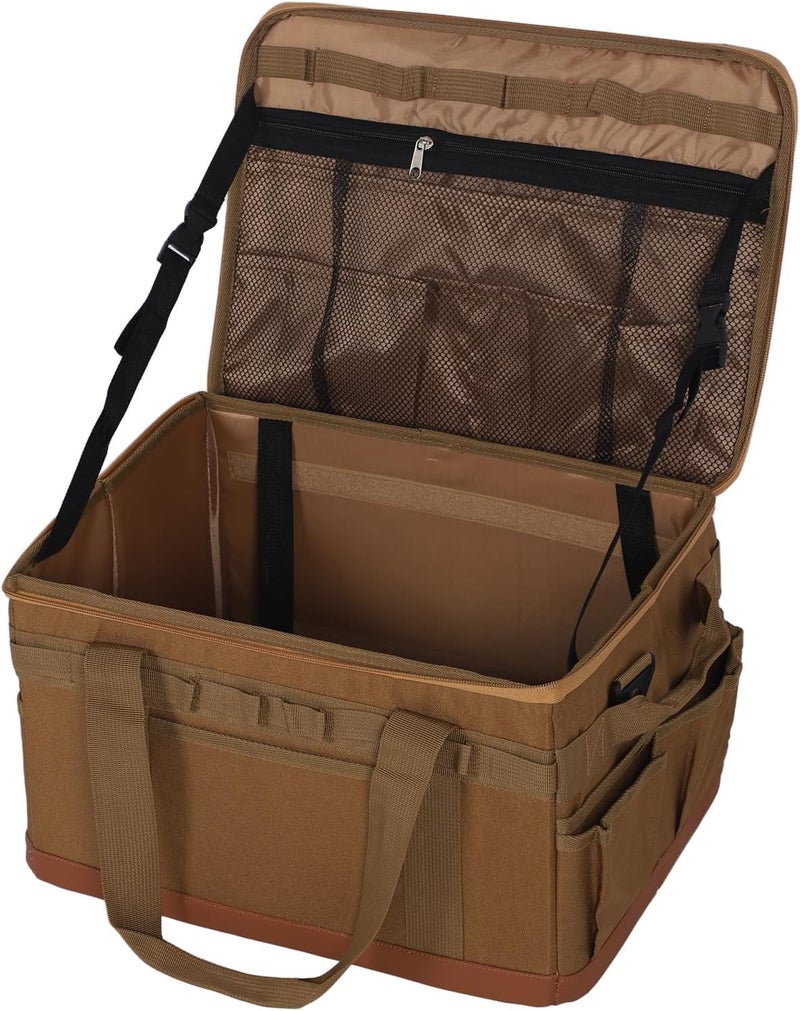 BROLEO Camping Storage Bag, Large Capacity 30L BBQ and Picnic Bag Organizer with Handles, Hard Design Collapsible Trunk Organizer Multipurpose Tactical Bags Travel Bag - Image 1