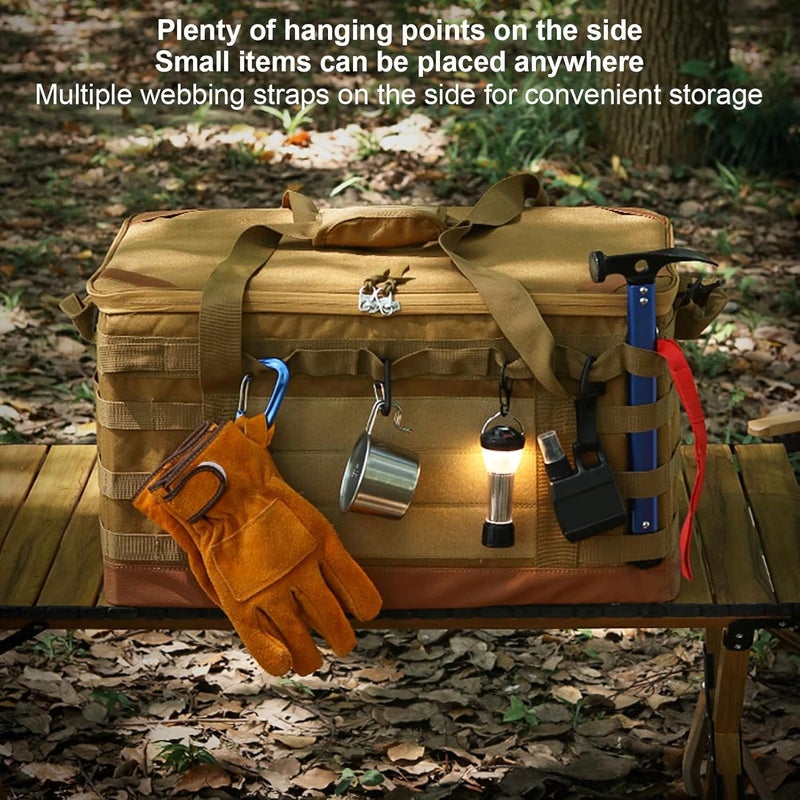 BROLEO Camping Storage Bag, Large Capacity 30L BBQ and Picnic Bag Organizer with Handles, Hard Design Collapsible Trunk Organizer Multipurpose Tactical Bags Travel Bag - Image 4