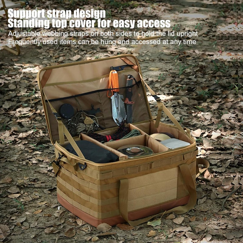 BROLEO Camping Storage Bag, Large Capacity 30L BBQ and Picnic Bag Organizer with Handles, Hard Design Collapsible Trunk Organizer Multipurpose Tactical Bags Travel Bag - Image 2