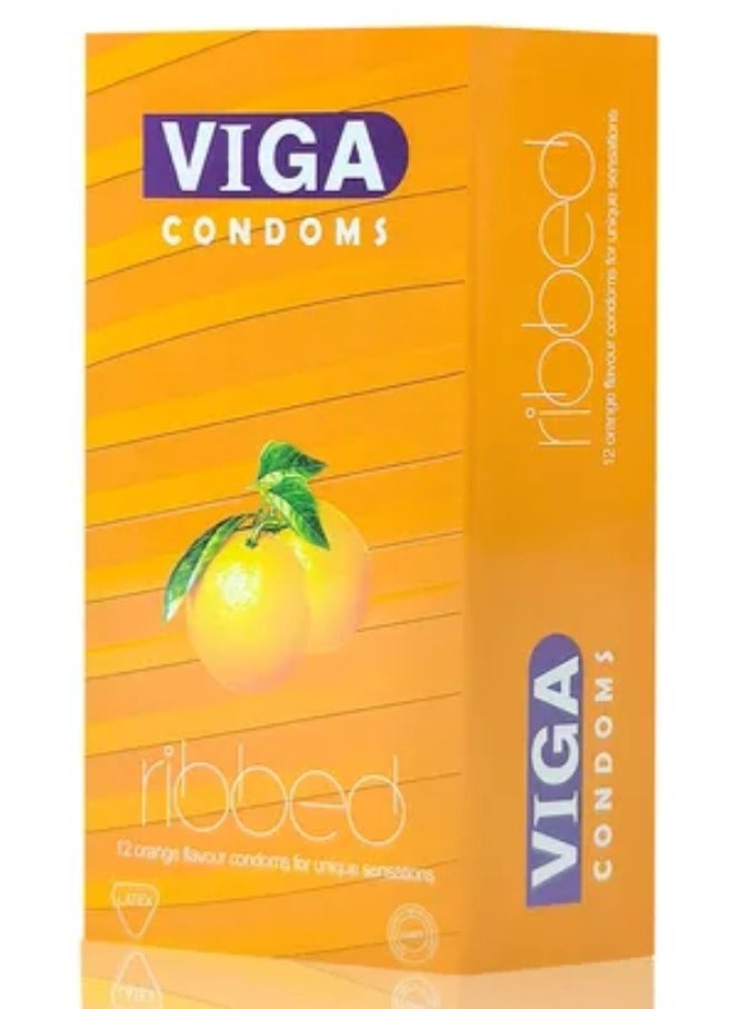 فيجا واقيات ذكرية ١٢ واقيًا ذكريًا بنكهة البرتقال لأحاسيس فريدة