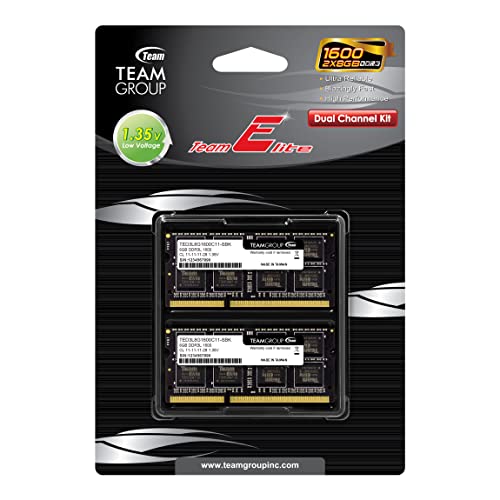 TEAMGROUP Elite DDR3L 16GB Kit (2 x 8GB) 1600MHz PC3-12800 CL11 Unbuffered Non-ECC 1.35V SODIMM 204-Pin Laptop Notebook PC Computer Memory Module Ram Upgrade - TED3L16G1600C11DC-S01 - Image 3