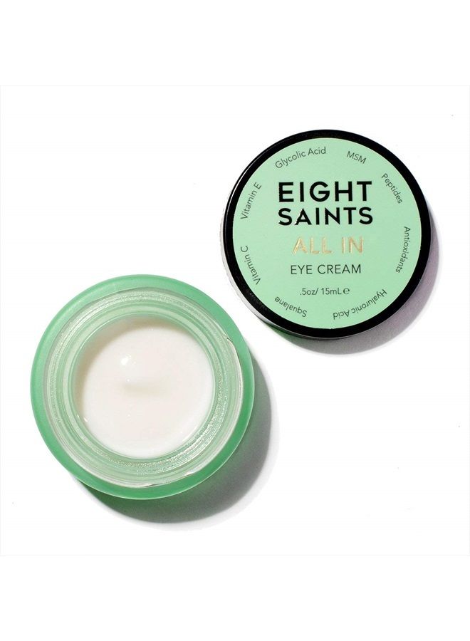 Eight Saints All In Eye Cream, Natural and Organic Anti Aging Under Eye Cream to Reduce Puffiness, Wrinkles, and Under Eye Bags, Dark Circles Under Eye Treatment, 0.5 Ounces - Image 3