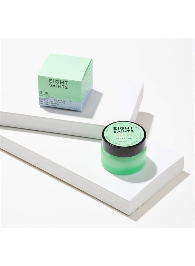 Eight Saints All In Eye Cream, Natural and Organic Anti Aging Under Eye Cream to Reduce Puffiness, Wrinkles, and Under Eye Bags, Dark Circles Under Eye Treatment, 0.5 Ounces - Image 2