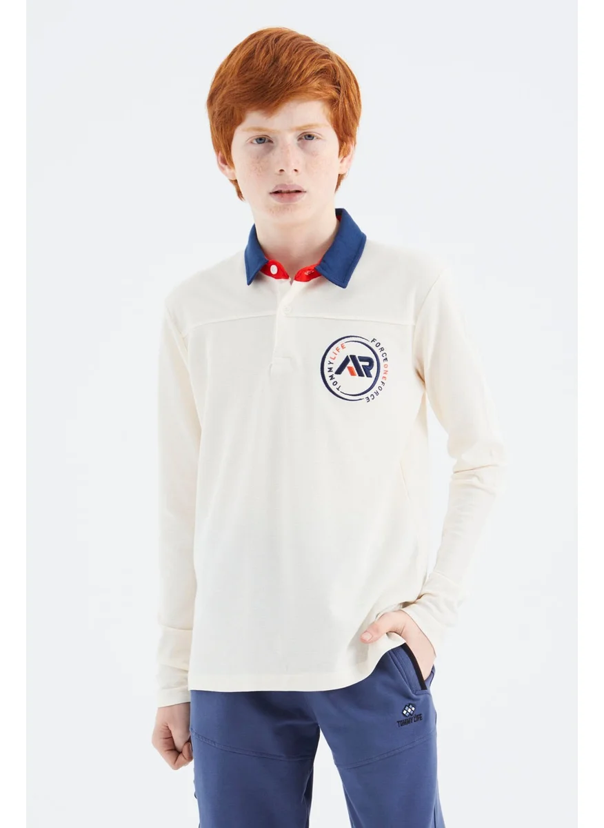 تومي لايف Ecru Polo Neck Boy T-Shirt - 11172