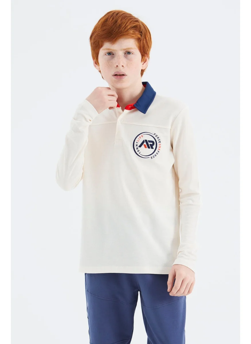 تومي لايف Ecru Polo Neck Boy T-Shirt - 11172