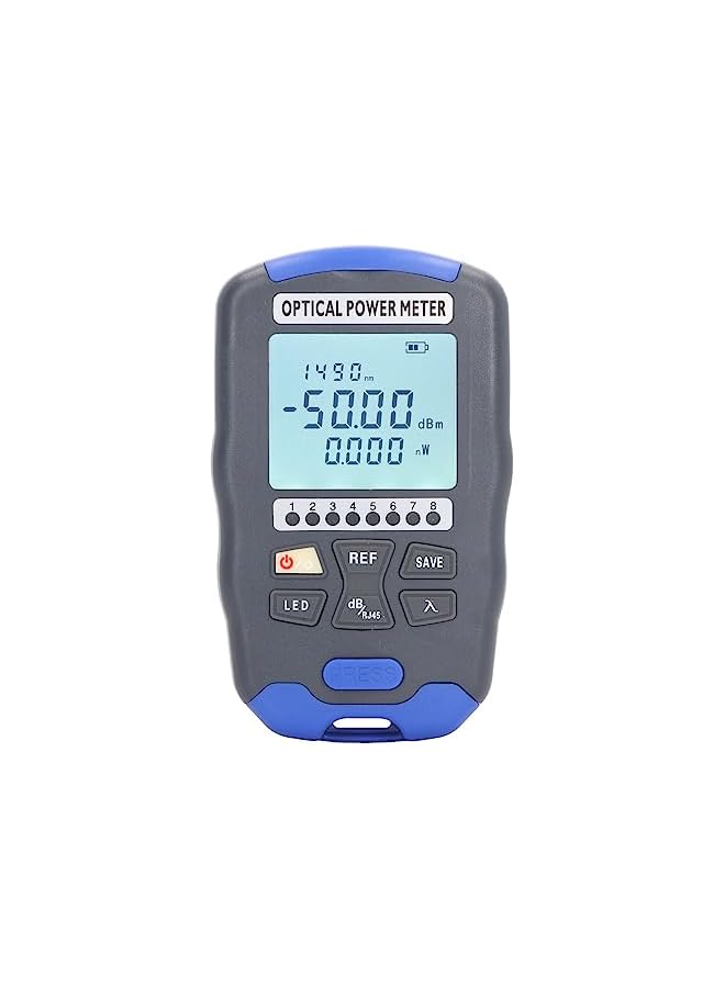 promass Optical Power Meter, 3 in 1 850 to 1650nm LED Rechargeable Fiber Optic Tester Plug and Play Easy to Operate Portable Fiber Power Meter for Communication Engineering Maintenance - Image 2
