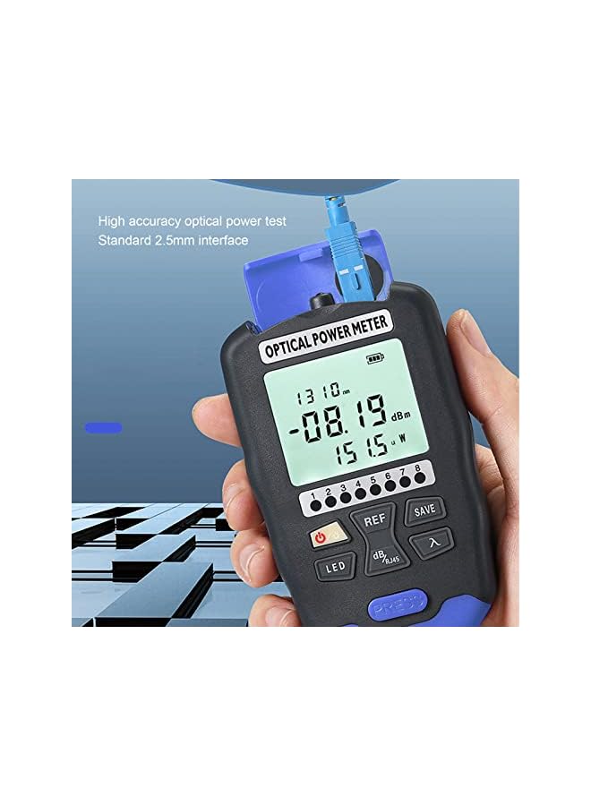 promass Optical Power Meter, 3 in 1 850 to 1650nm LED Rechargeable Fiber Optic Tester Plug and Play Easy to Operate Portable Fiber Power Meter for Communication Engineering Maintenance - Image 4