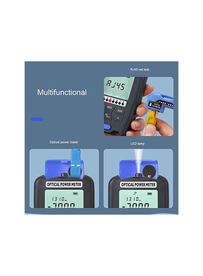 promass Optical Power Meter, 3 in 1 850 to 1650nm LED Rechargeable Fiber Optic Tester Plug and Play Easy to Operate Portable Fiber Power Meter for Communication Engineering Maintenance - Image 5