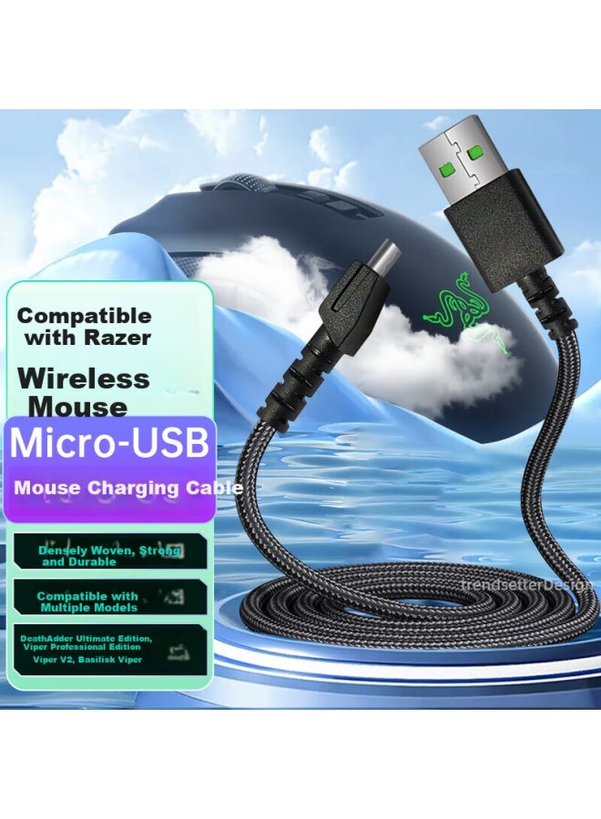 trendsetter كابل شحن USB من تريندسيتتر لفأرة ريزر ديث أدر V2/باسيليسك/فاير التيميت/أوروتشي اللاسلكية - Image 1