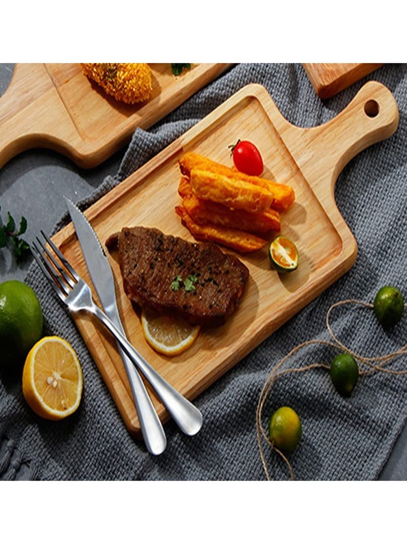 𝐅𝐅𝐃 Wood Cutting Board with Handle Tray For Baked Goods Bread And Cake Board Solid Wood Tray Pizza Peel Paddle for Homemade Steak Baking Bread Dessert Cake Fruit Vegetables  - Image 3