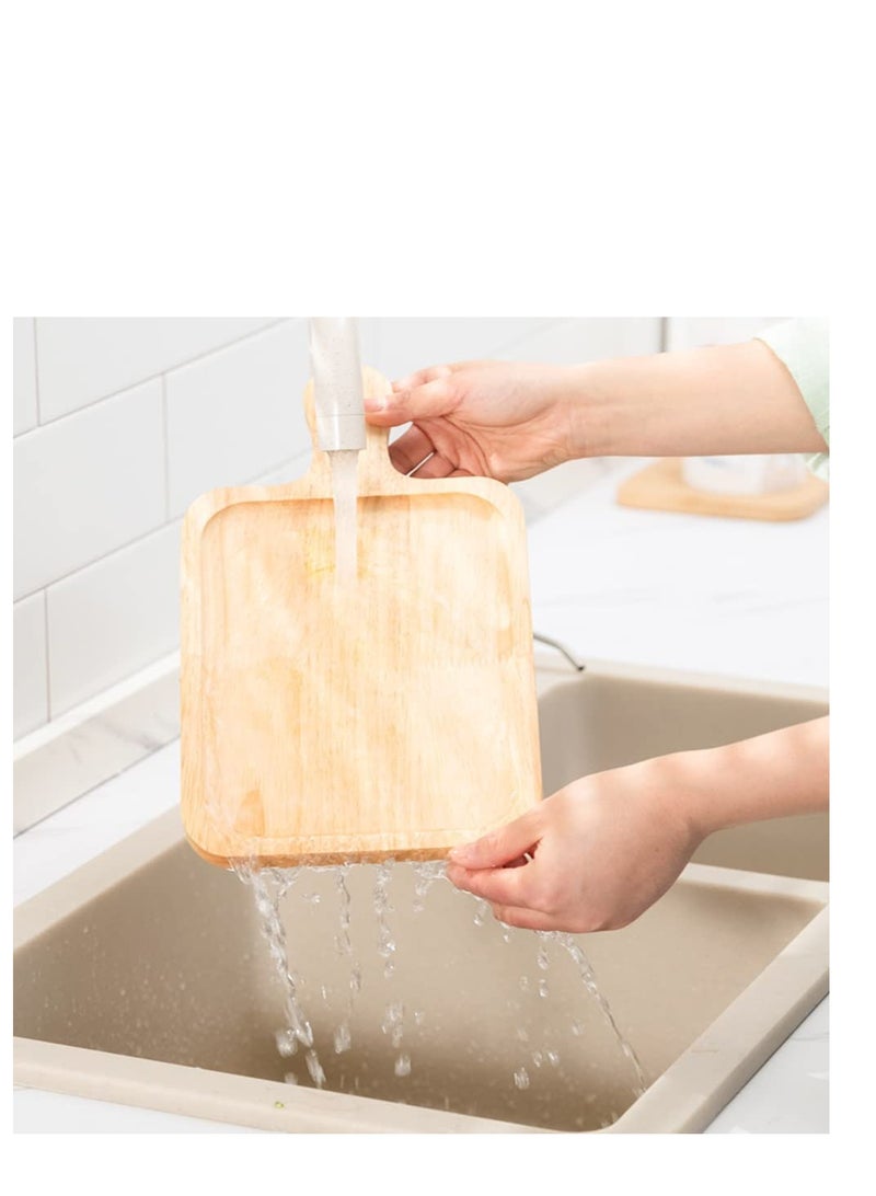 𝐅𝐅𝐃 Wood Cutting Board with Handle Tray For Baked Goods Bread And Cake Board Solid Wood Tray Pizza Peel Paddle for Homemade Steak Baking Bread Dessert Cake Fruit Vegetables  - Image 5