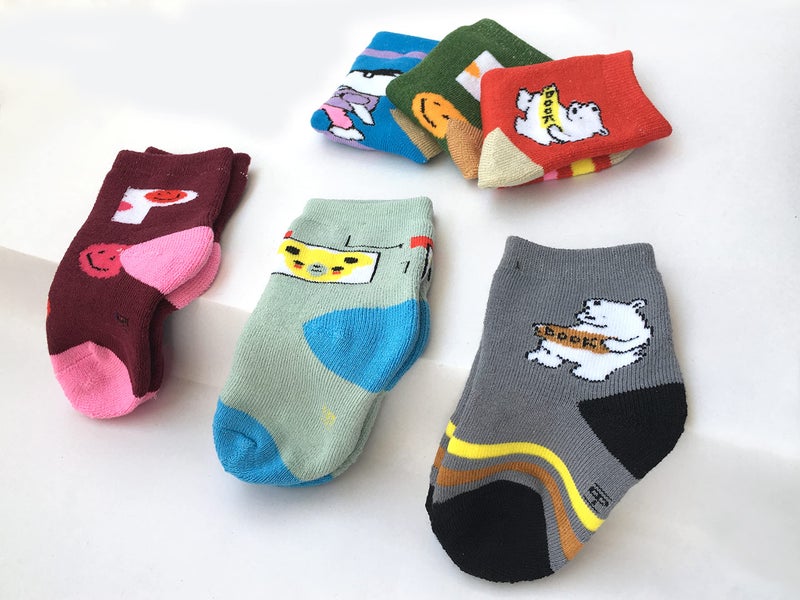 CLUZE Winter Warm Ankle Length Socks For Kids Toddlers Boys Girls Thick Thermal Woolen Socks Terry Lined Cozy Ankle Socks For Children (Pack Of 6 Pairs, 1-3 Years, Multicolor) - Image 2