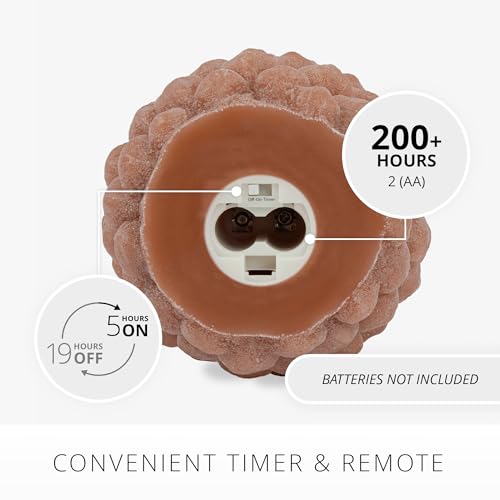 Luminara Flameless Candle 47 x 6 Battery Operated with Timer Real Wax Unscented LED Pinecone Caramel Caf Chalky Finish Pine Cone Figural Holiday Decoration Rustic Centerpiece Table Decor - Image 3