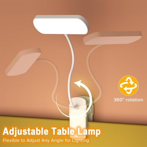 XERGY LED Clip-On Book Light – 3 Color Modes | Dimmable | Type-C Rechargeable | 80H Long Battery | Eye-Caring Flexible Reading Lamp for Bed, Desk & Travel (White) - Image 2