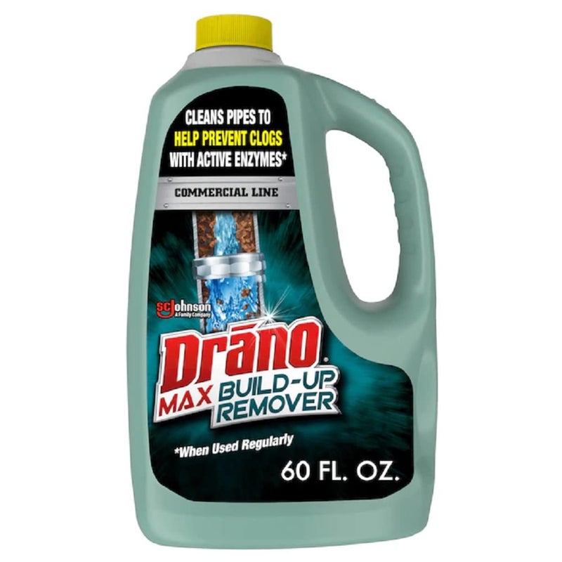 Drano Max Build Up Remover Drain Clog Remover and Cleaner, Great for Clog Prevention, Commercial Line, 60 oz - Image 1