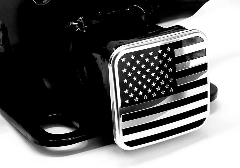 MULL USA Flag Metal Hitch Cover Plug (Fits 2.5" Receiver, Chrome) - Image 4