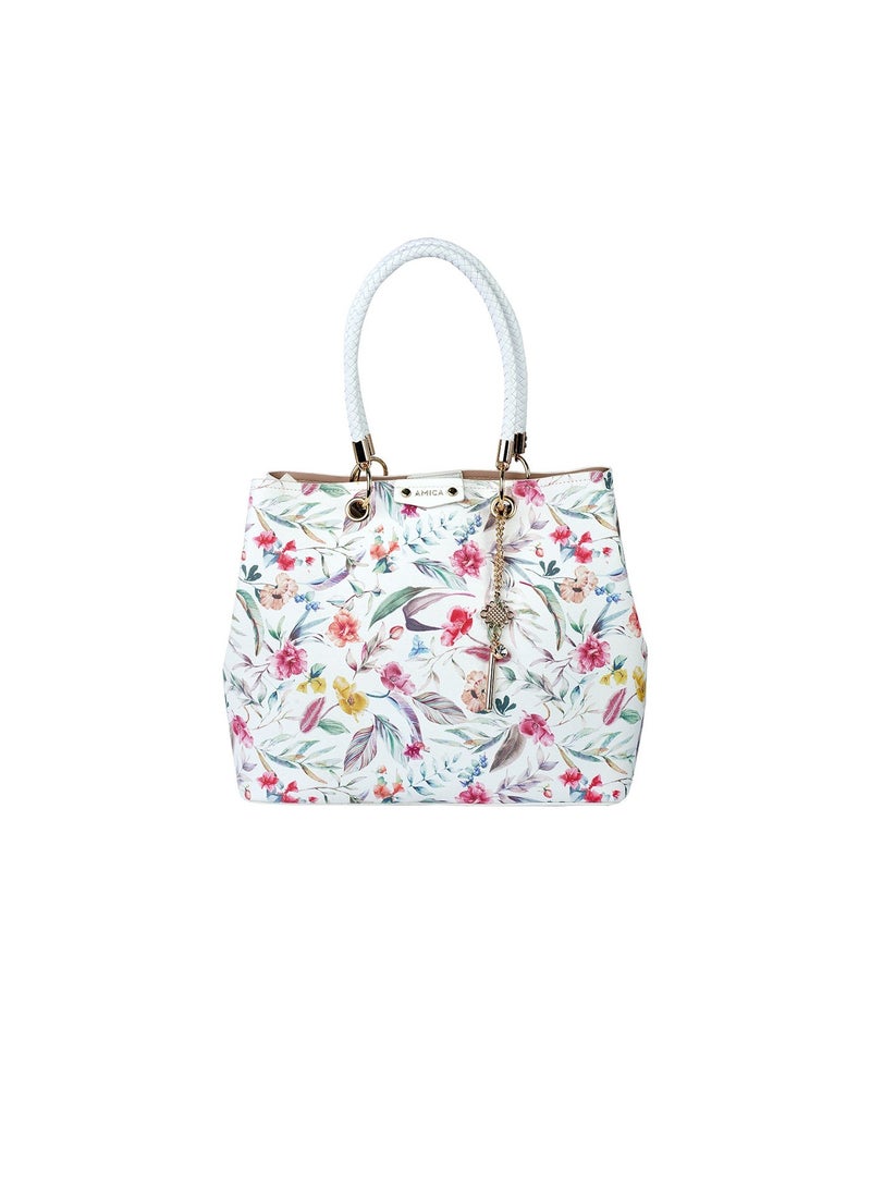 AMICA Amoura Floral Printed Leather Medium Tote Handbag for Women - Image 1