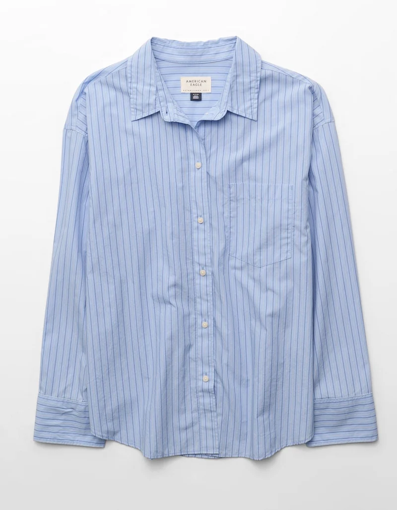 American Eagle  AE Poplin Button-Up Shirt for Women | Best Price UAE