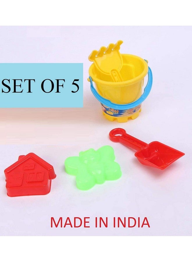 Blossom (Set of 5) Beach Toy Set for Kids with Small Bucket 2 Sand Moulds & 2 Tools - Image 4