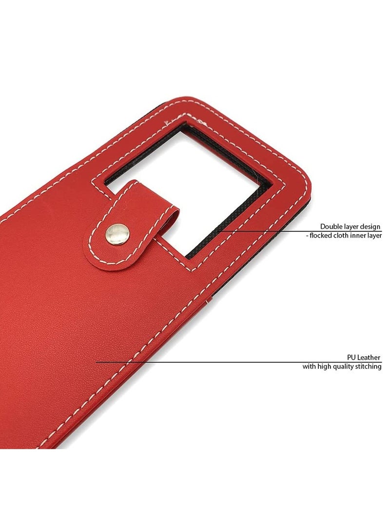 Wine Gift Bags for Single Bottle, Red Single Reusable Wine Bottle Bags with Handle, for Birthday Wedding Anniversary Red PU Leather - Image 5