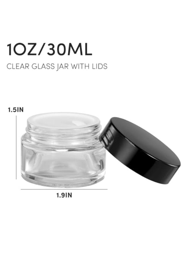 ZIYIZE 4 Pack Clear Small Glass Jars with Lids and Inner Liners 30 ml Reusable Small Glass Containers for Creams Lotion Cosmetic Spice Powder - Image 3