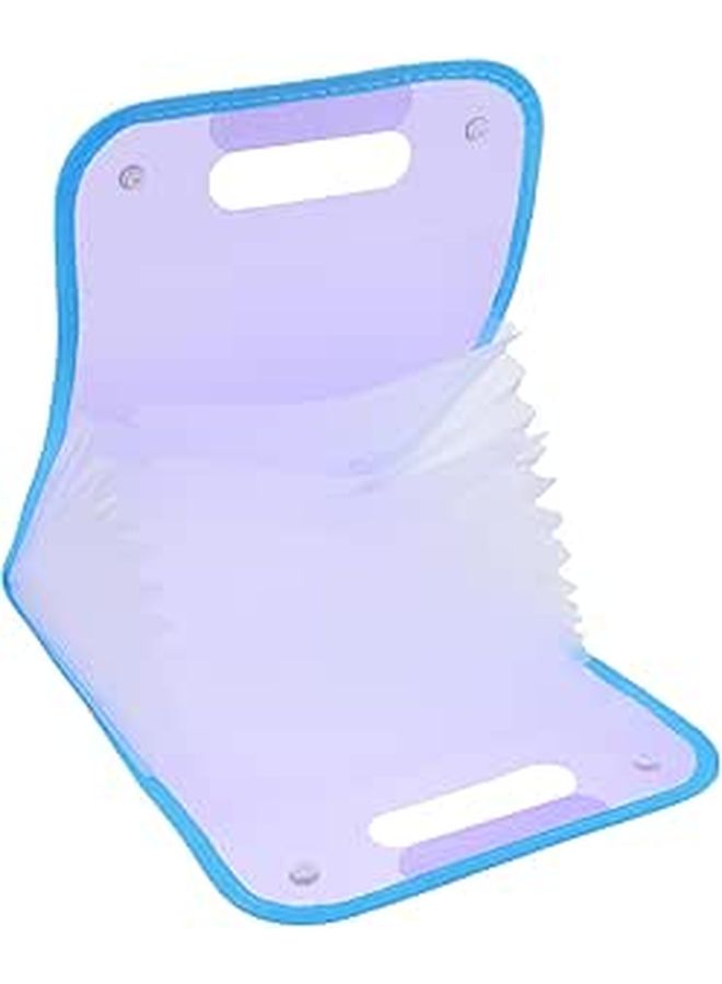 Expandable 13 Pocket Accordion File Folder Organizer Blue Letter Size Document Storage - Image 1