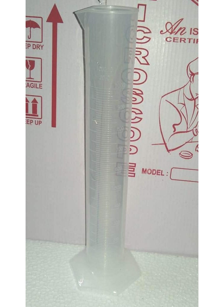 Generic Measuring Cylinder 1000 mlTransparent Plastic Graduated International Manufacturer  - Image 1